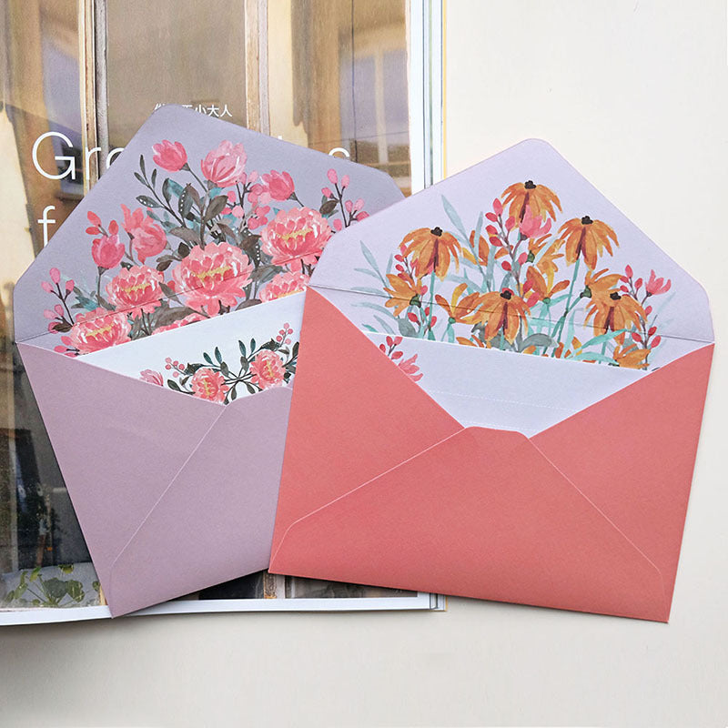 Kawaii Spring Blossoms Envelope & Stationery Set - Handwritten
