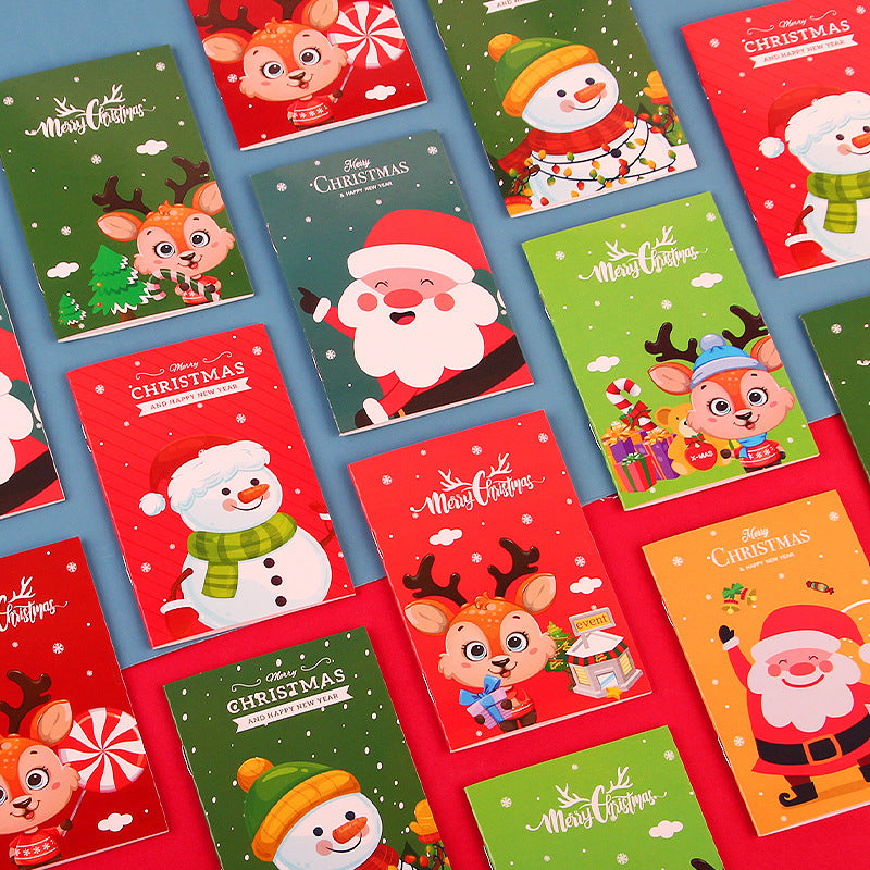 Christmas Pocket Notepad 3-Pack Bundle - Cute Santa Mini Notepads Set
