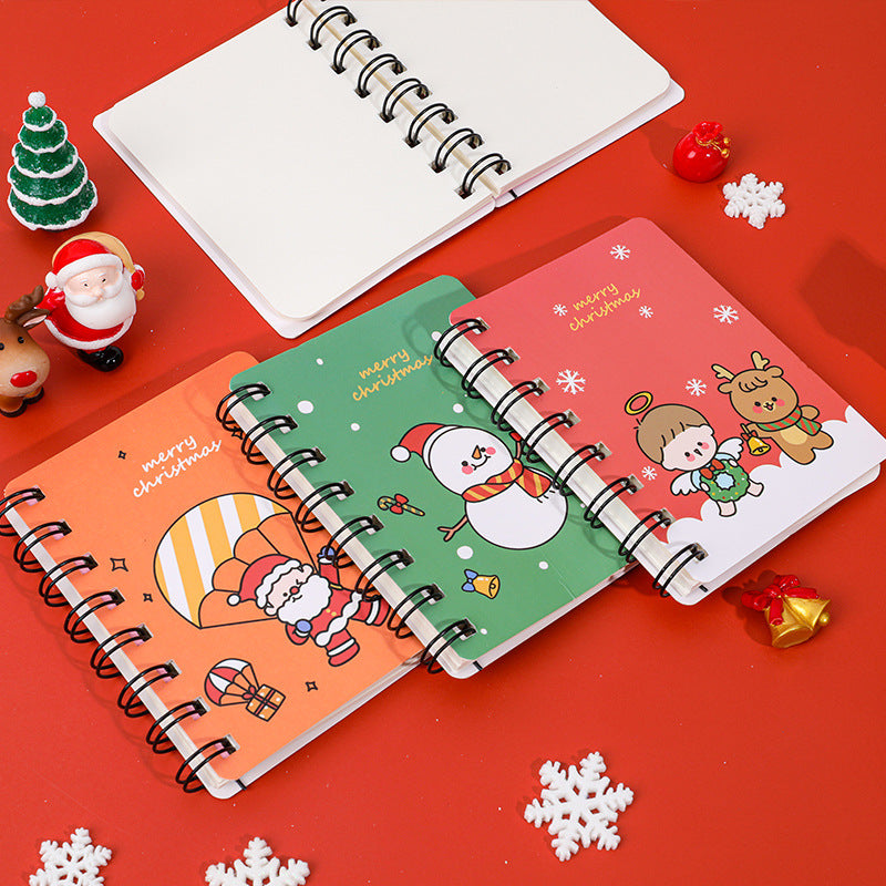 Christmas Angel Coil Notebook 3-Pack Bundle - Cute Mini Spiral Notebooks Set