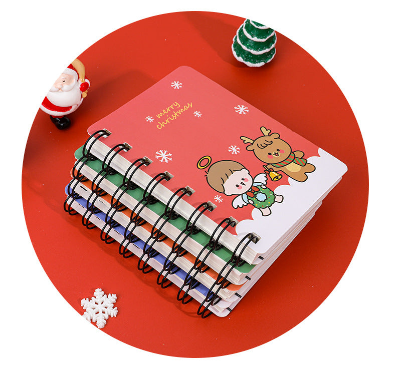Christmas Angel Coil Notebook 3-Pack Bundle - Cute Mini Spiral Notebooks Set