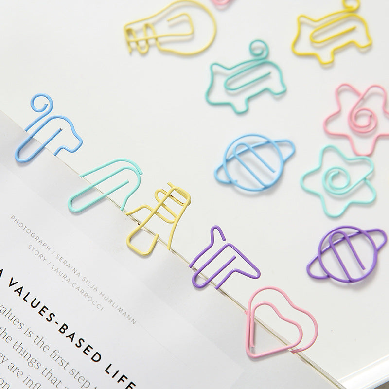 Kawaii Metal Candy Color Clip Bookmarks - Lightbulb Design 10 Pieces Pack