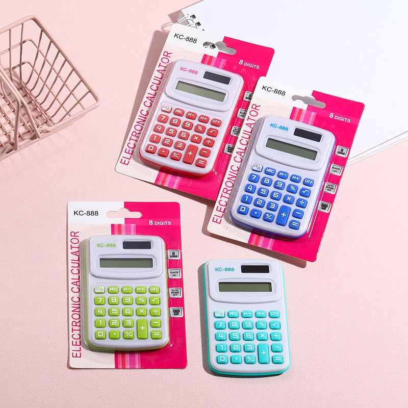 Kawaii Mini Calculator - Colorful Primary School Office Calculator