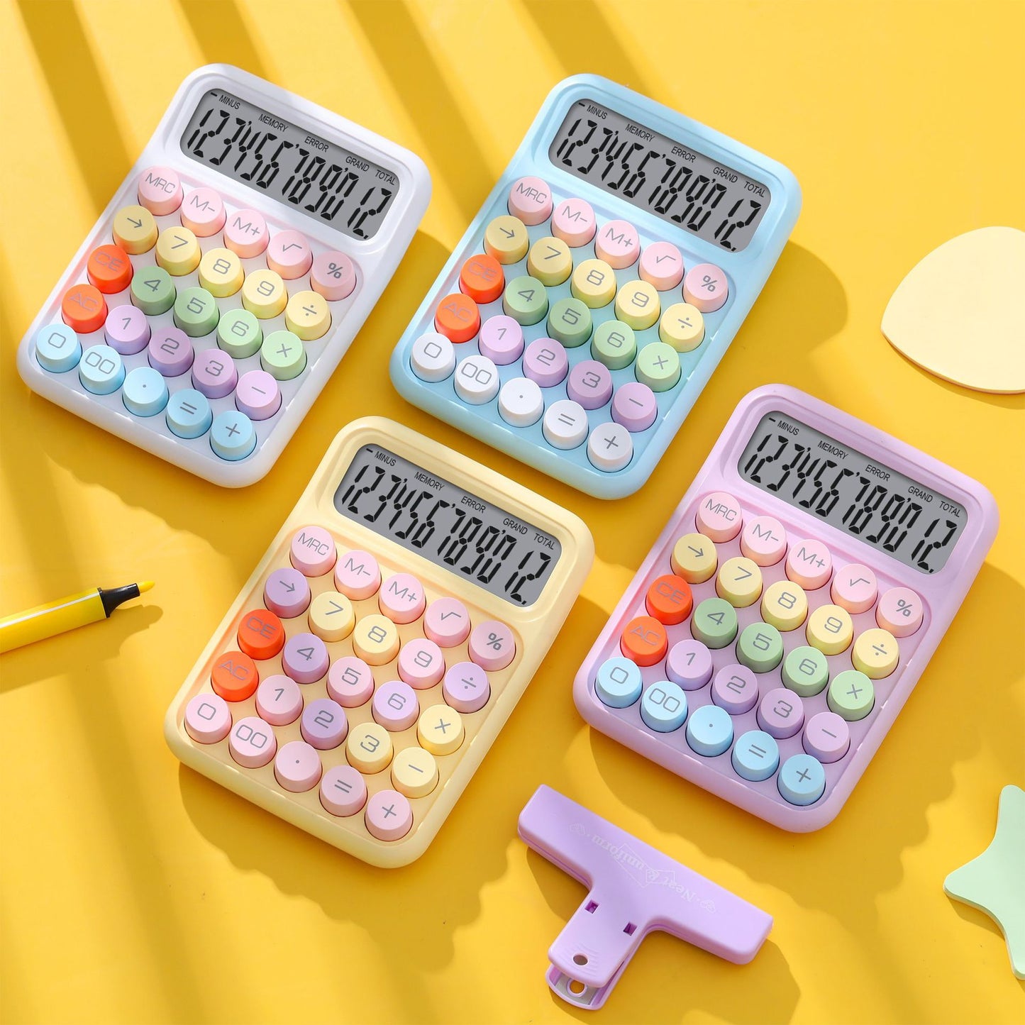 Kawaii Desktop Calculator - Dopamine Gradient Color Mechanical Keyboard Style