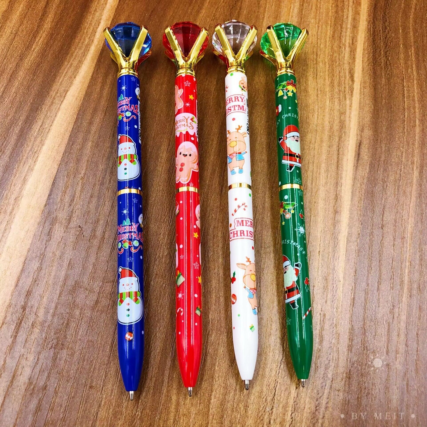 Christmas Cute Writing Supplies - Festive Diamond Top Pens Set