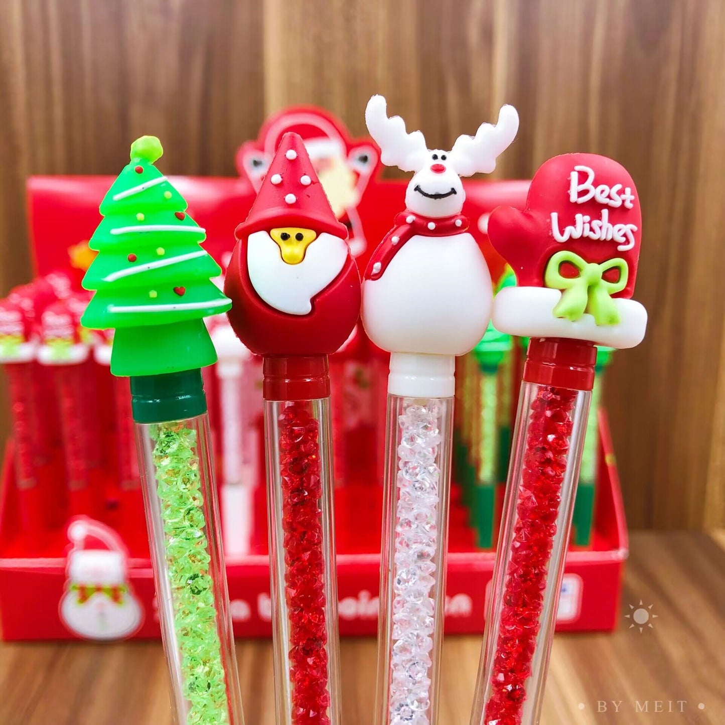 Christmas Cute Writing Supplies - Festive Diamond Top Pens Set