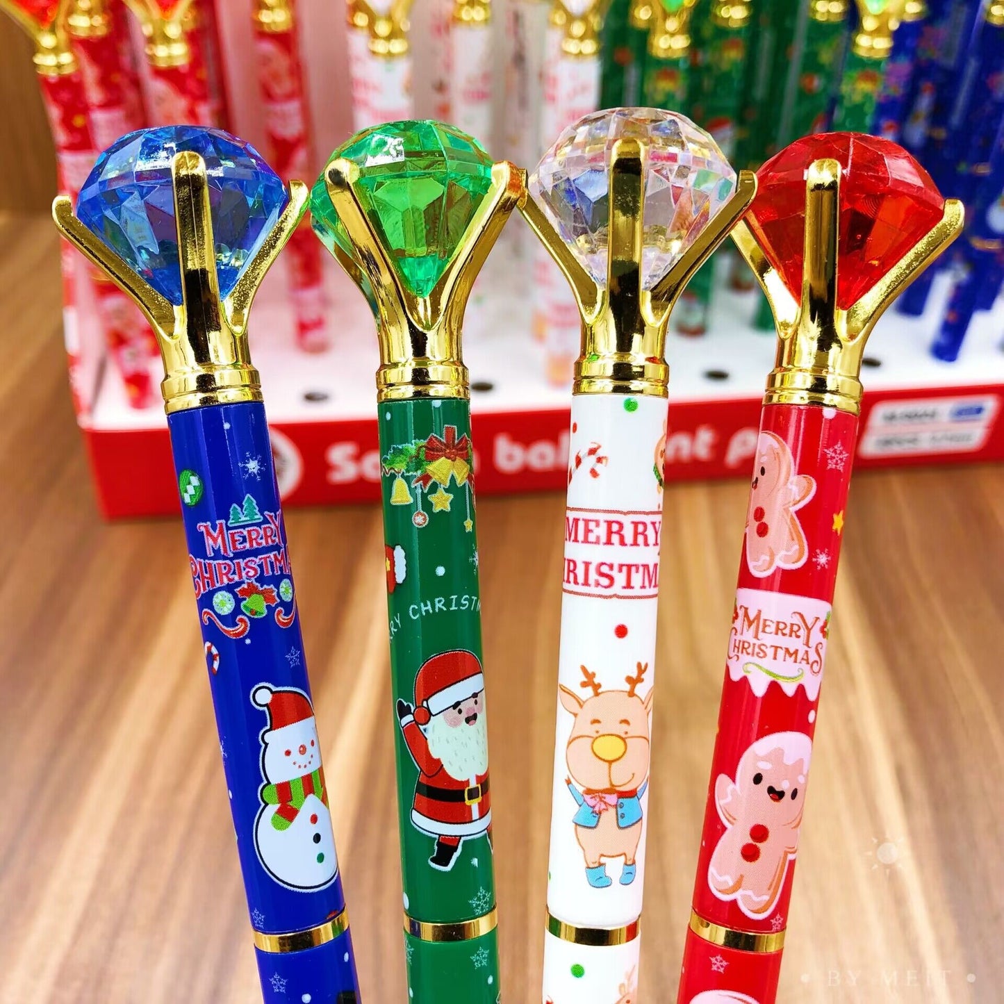 Christmas Cute Writing Supplies - Festive Diamond Top Pens Set