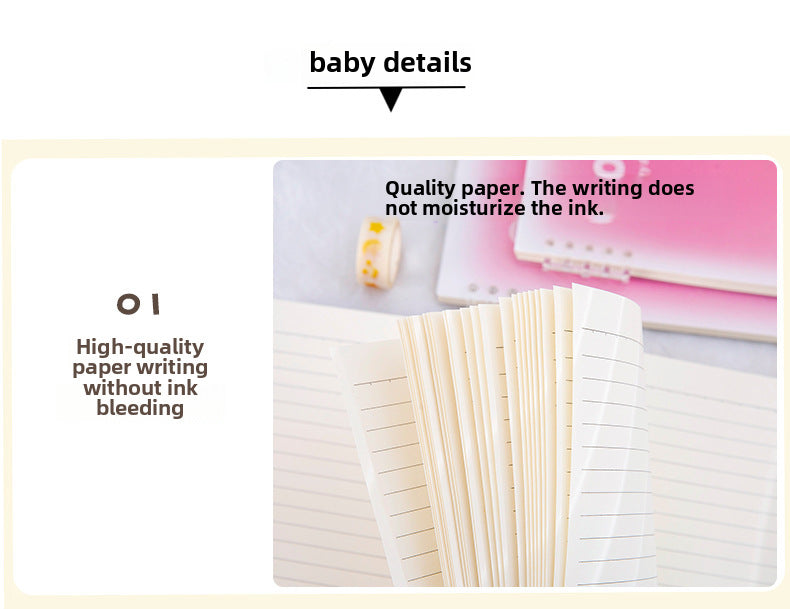 Gradient Blush Loose-Leaf Notebook - A5/B5 Student Notebook Eye Protection Paper