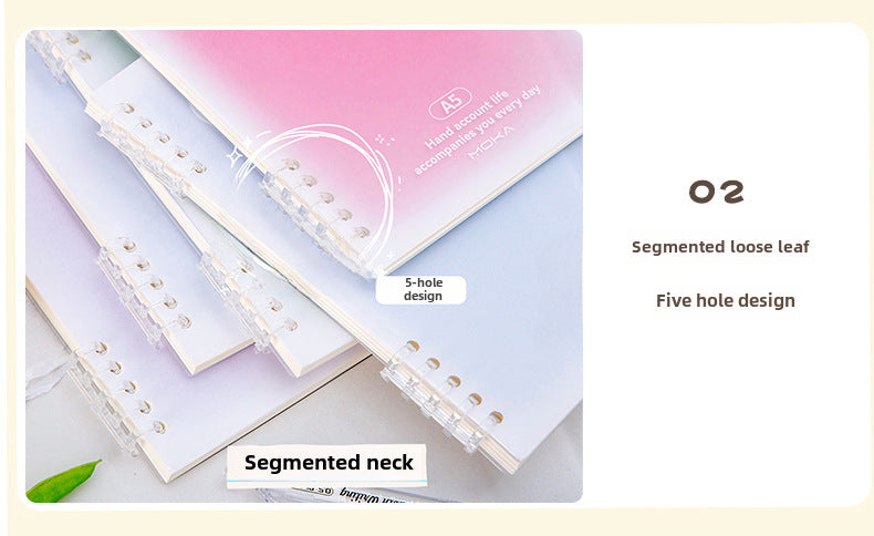 Gradient Blush Loose-Leaf Notebook - A5/B5 Student Notebook Eye Protection Paper