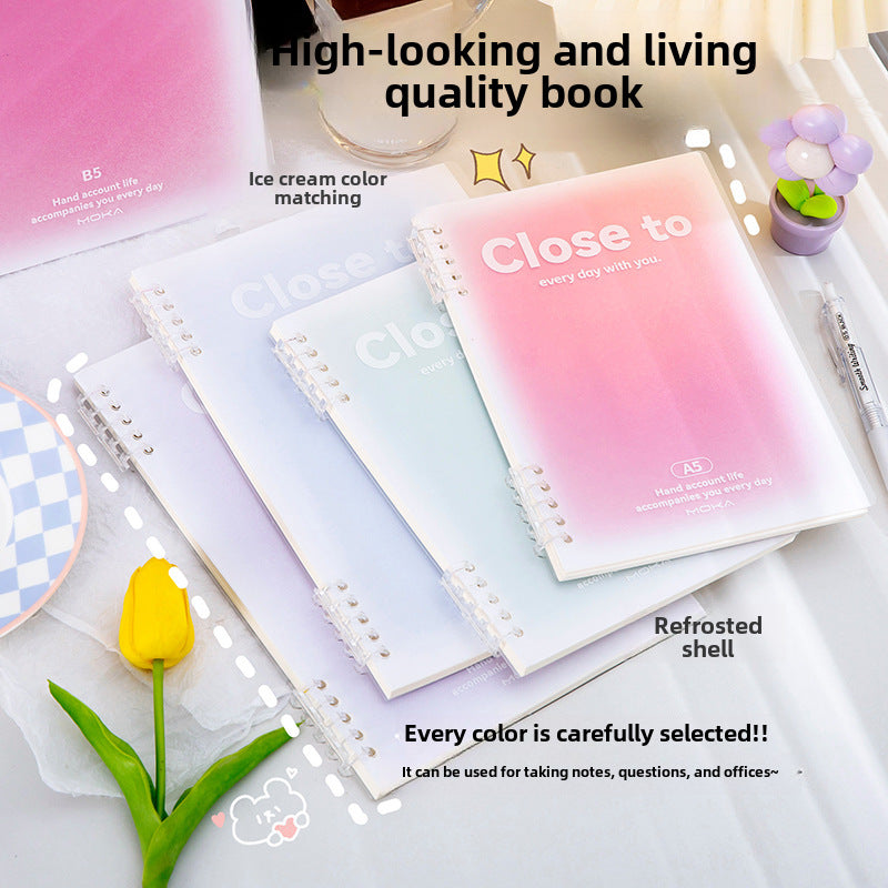 Gradient Blush Loose-Leaf Notebook - A5/B5 Student Notebook Eye Protection Paper