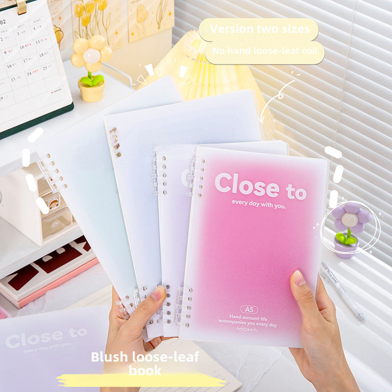 Gradient Blush Loose-Leaf Notebook - A5/B5 Student Notebook Eye Protection Paper