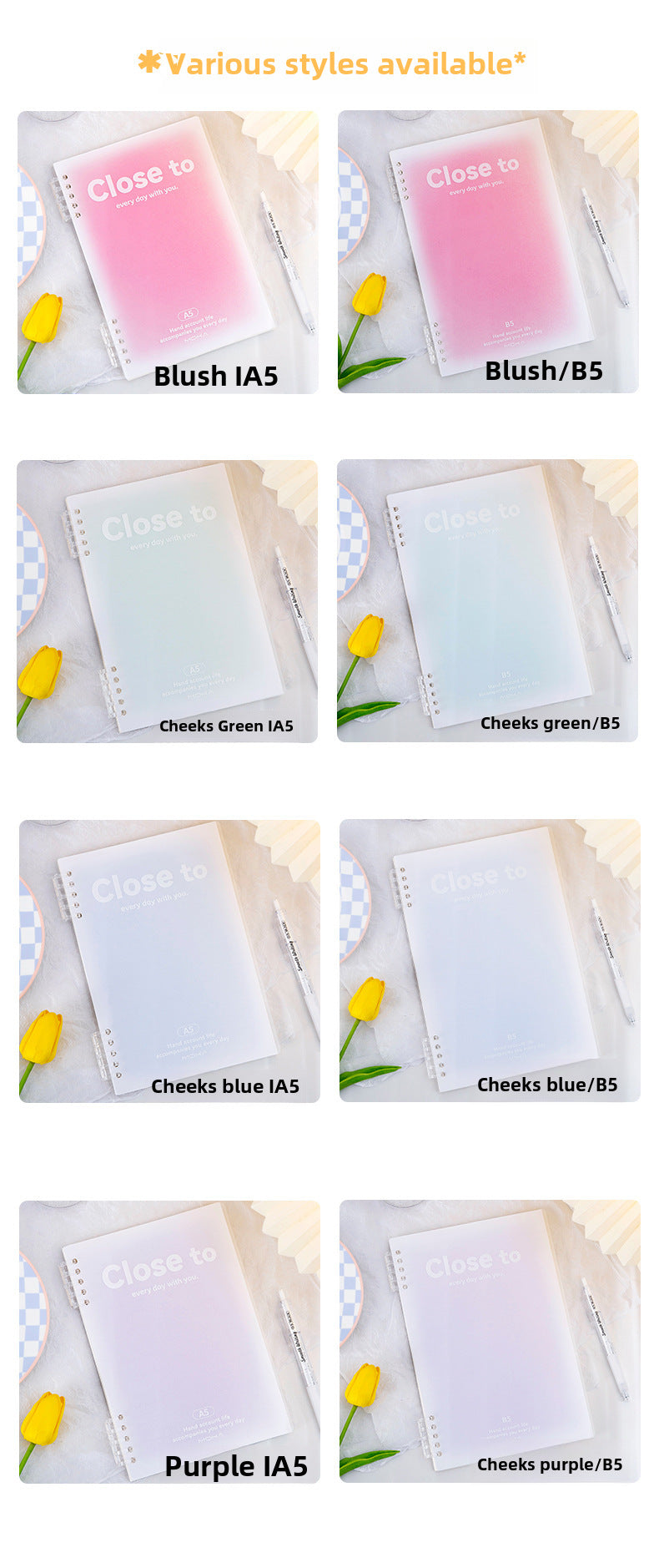 Gradient Blush Loose-Leaf Notebook - A5/B5 Student Notebook Eye Protection Paper