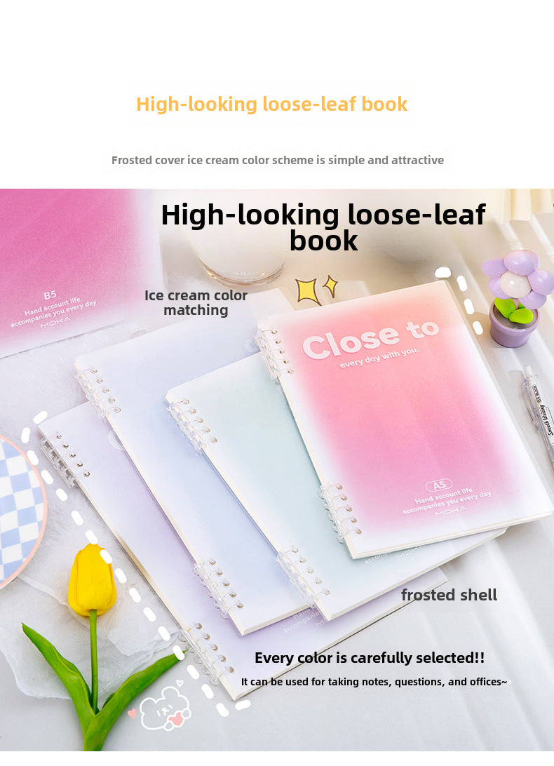 Gradient Blush Loose-Leaf Notebook - A5/B5 Student Notebook Eye Protection Paper