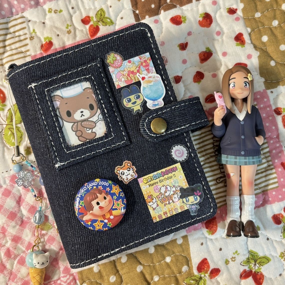 Retro Dark Denim Loose-Leaf Journal - M5 Kawaii Pocket Schedule Portable Notebook