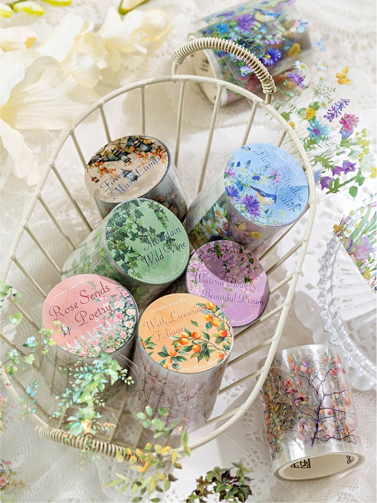 Retro Floral Plant Washi Tape - Forest Masthead Design