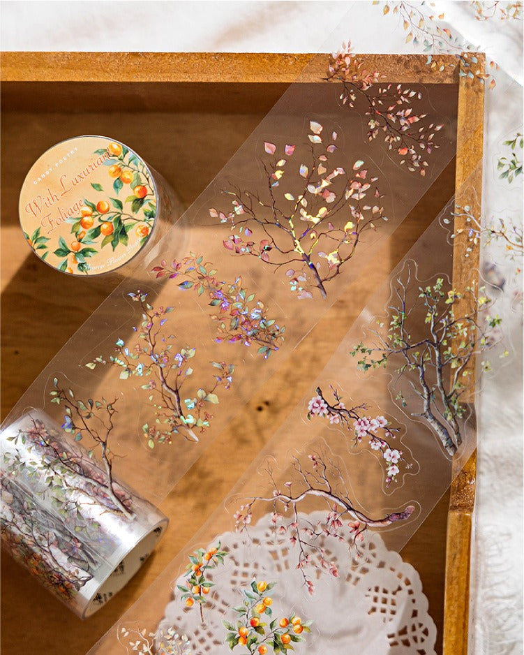 Retro Floral Plant Washi Tape - Forest Masthead Design