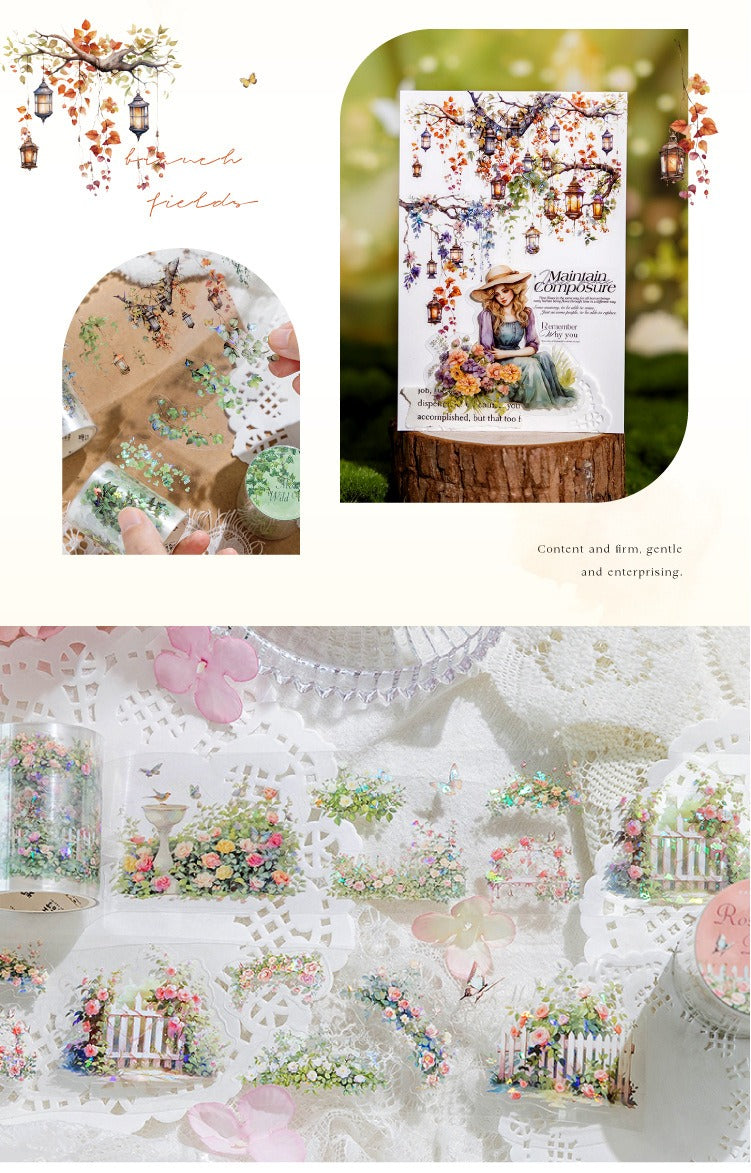 Retro Floral Plant Washi Tape - Forest Masthead Design