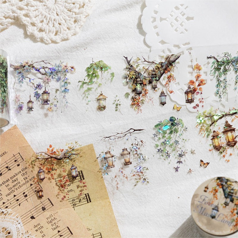 Retro Floral Plant Washi Tape - Forest Masthead Design