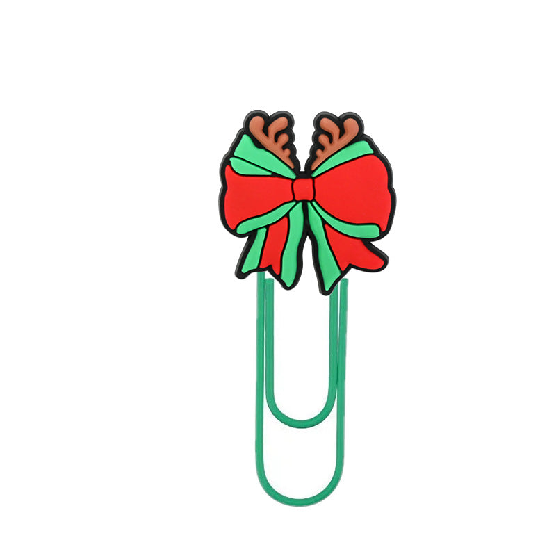 Christmas Paper Clips - Large Kawaii Holiday Bookmarks Snowflake Santa
