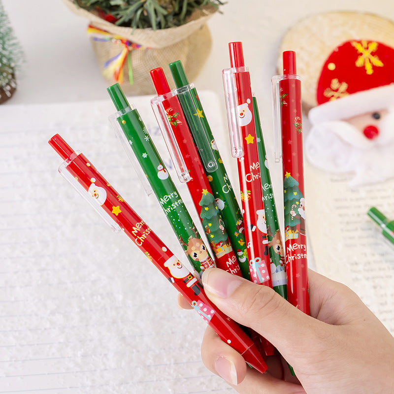 Christmas Clickable Ballpoint Pen - Kawaii Santa Holiday Pen Red Green