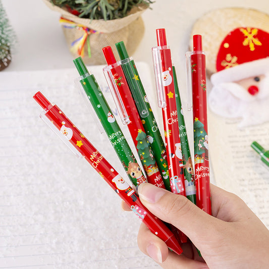 Christmas Clickable Ballpoint Pen - Kawaii Santa Holiday Pen Red Green