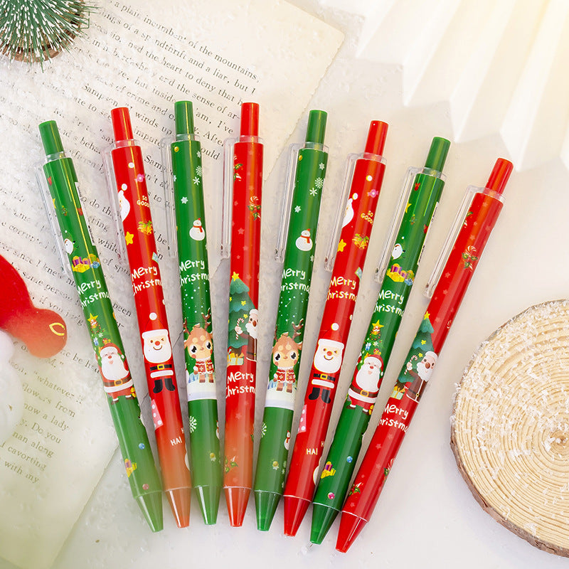 Christmas Clickable Ballpoint Pen - Kawaii Santa Holiday Pen Red Green