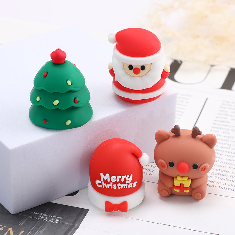 Kawaii Christmas Pencil Sharpener - Cute Santa Reindeer Tree Manual Sharpener