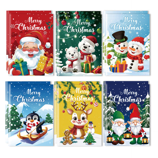 Christmas Coloring Book Set 6 Mini Books - Kawaii Holiday Activity Books
