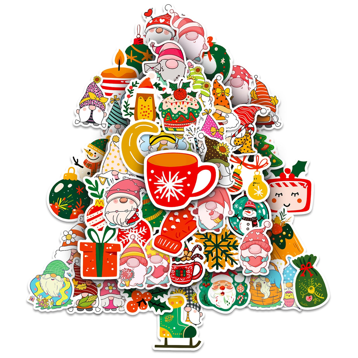 100-Piece Christmas Sticker Pack - High Aesthetic Bell Holiday Stickers DIY