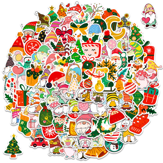 100-Piece Christmas Sticker Pack - High Aesthetic Bell Holiday Stickers DIY