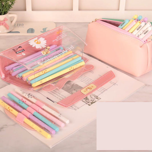 Kawaii Small Daisy Transparent Pencil Case