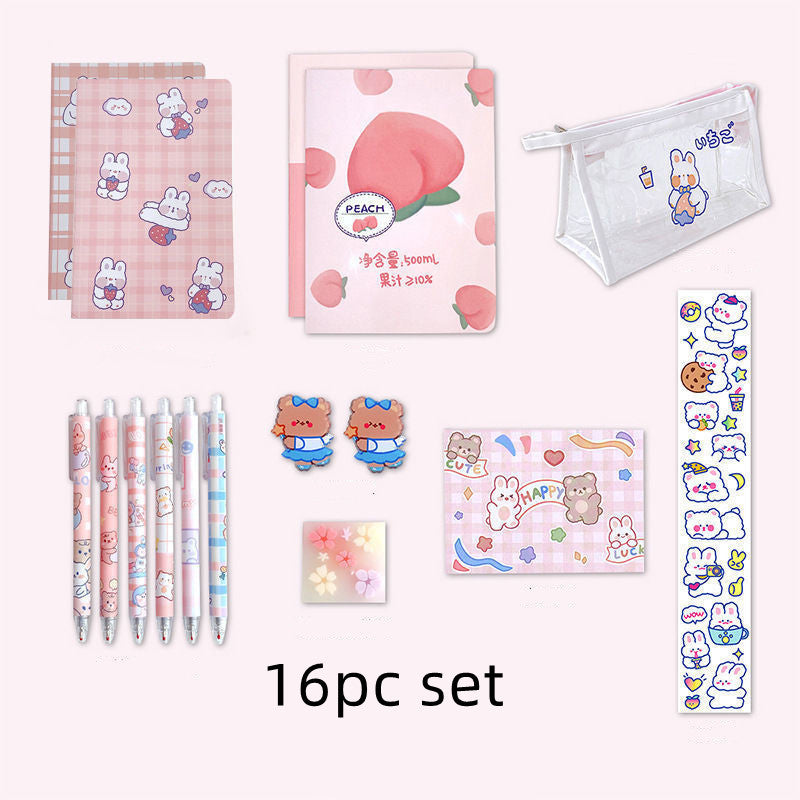 Kawaii Girl Students' Stationery Gift Set - Complete Supply Box