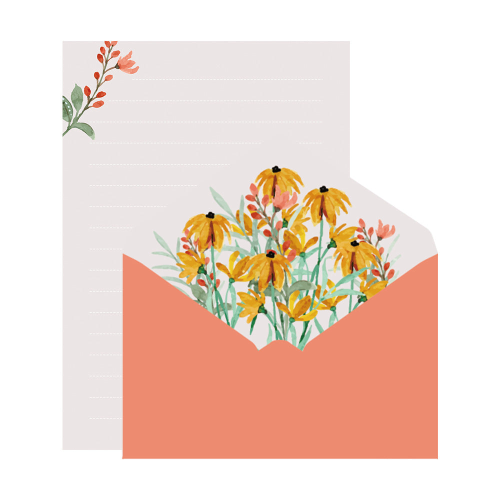 Kawaii Spring Blossoms Envelope & Stationery Set - Handwritten