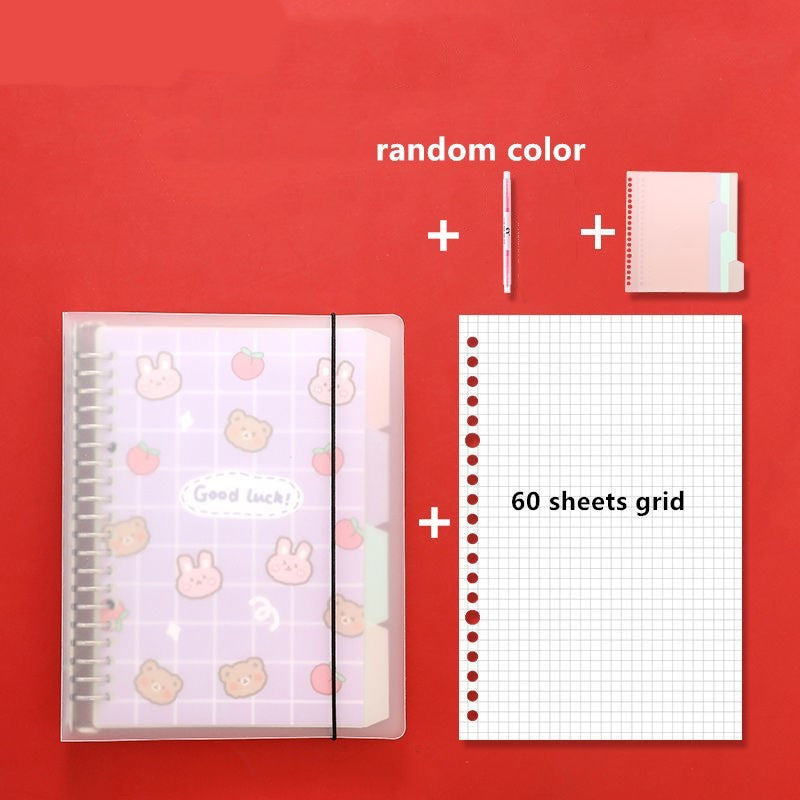 Kawaii Removable Loose-leaf Notebook with Buckle Closure