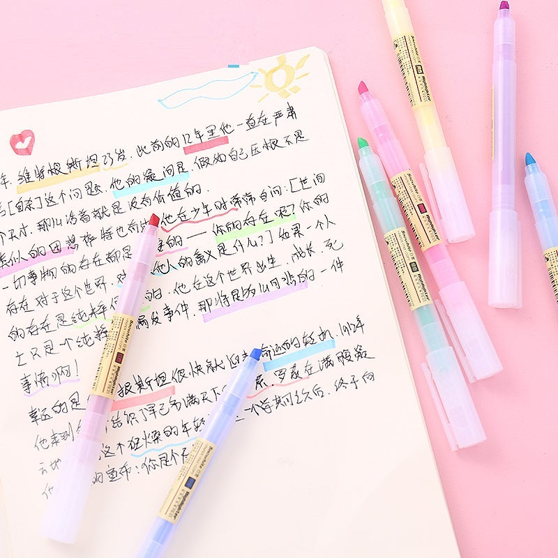 Kawaii Colorful Highlighter Set - Hand Account Markers