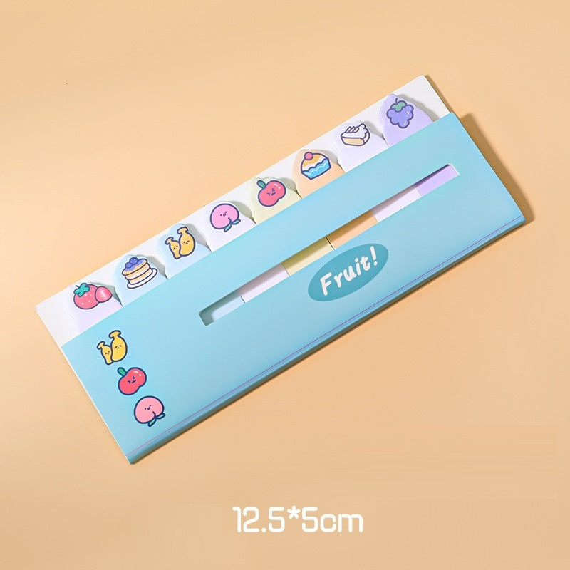 120 PCS Kawaii Fruit & Flower Sticky Notes - Colorful Index Tabs & Bookmarks