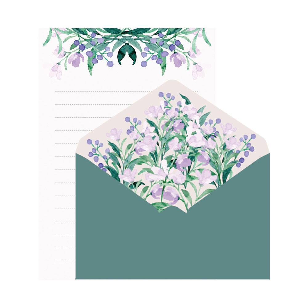 Kawaii Spring Blossoms Envelope & Stationery Set - Handwritten
