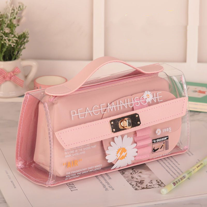 Kawaii Small Daisy Transparent Pencil Case