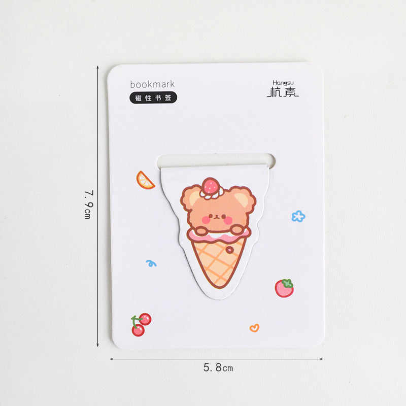 Kawaii Magnetic Bookmark - Cute Cartoon for Primary Students