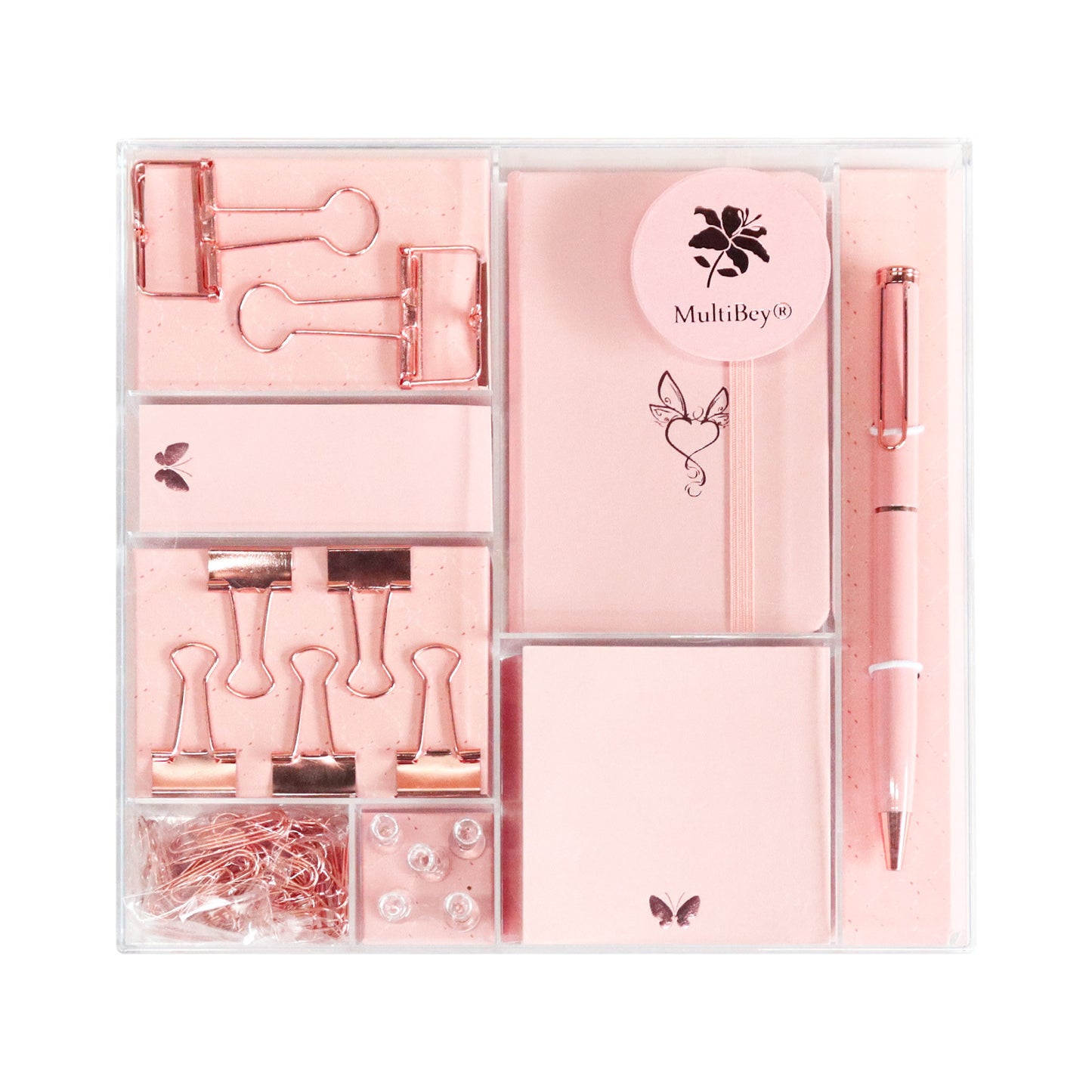 Elegant Rose Gold Stationery Gift Set - Student & Office