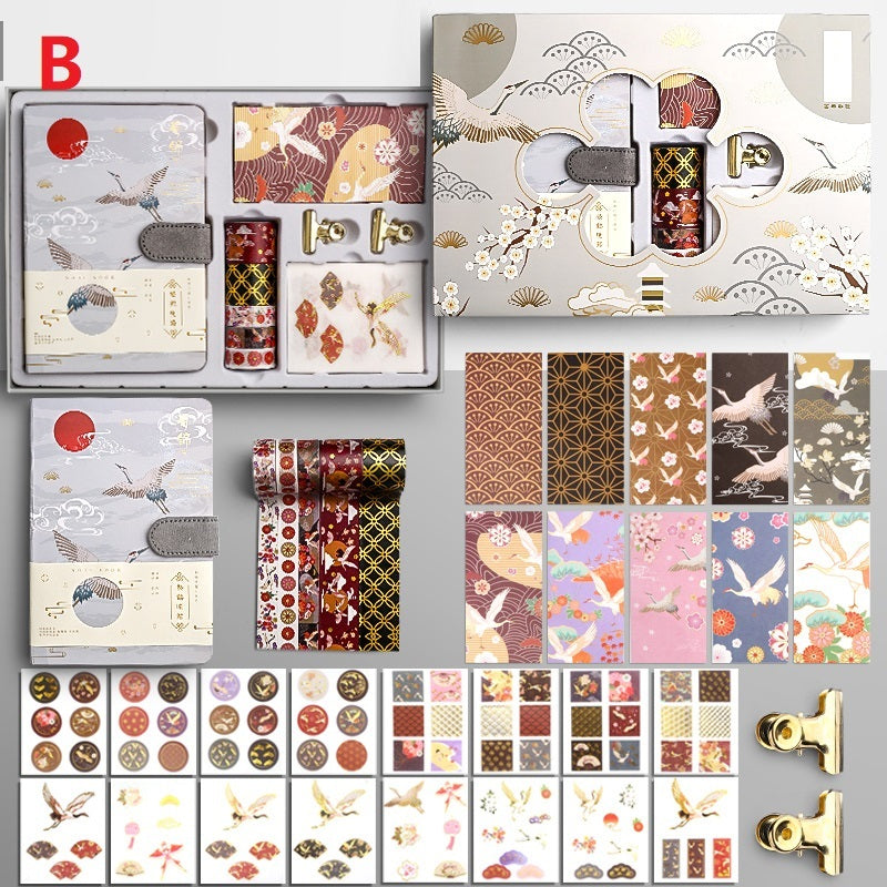 Elegant Antique Hand Ledger Gift Box Set - Vintage Stationery