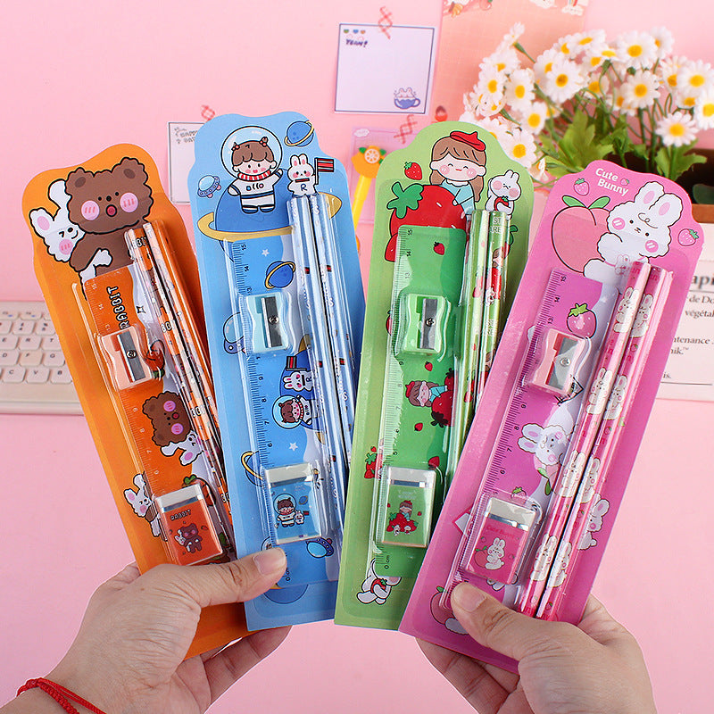 Kawaii Student Pencil & Stationery Learning Set