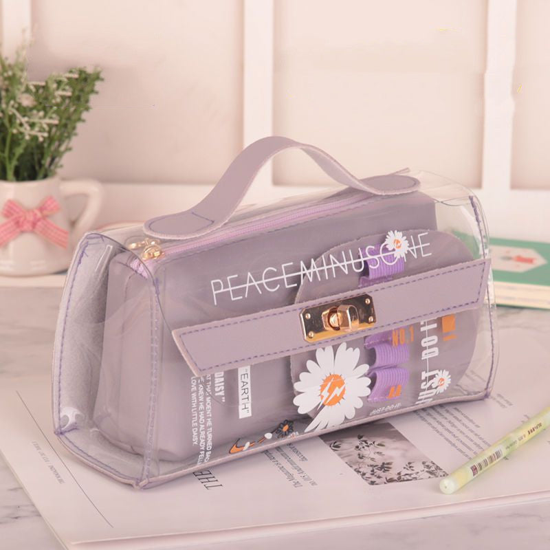 Kawaii Small Daisy Transparent Pencil Case