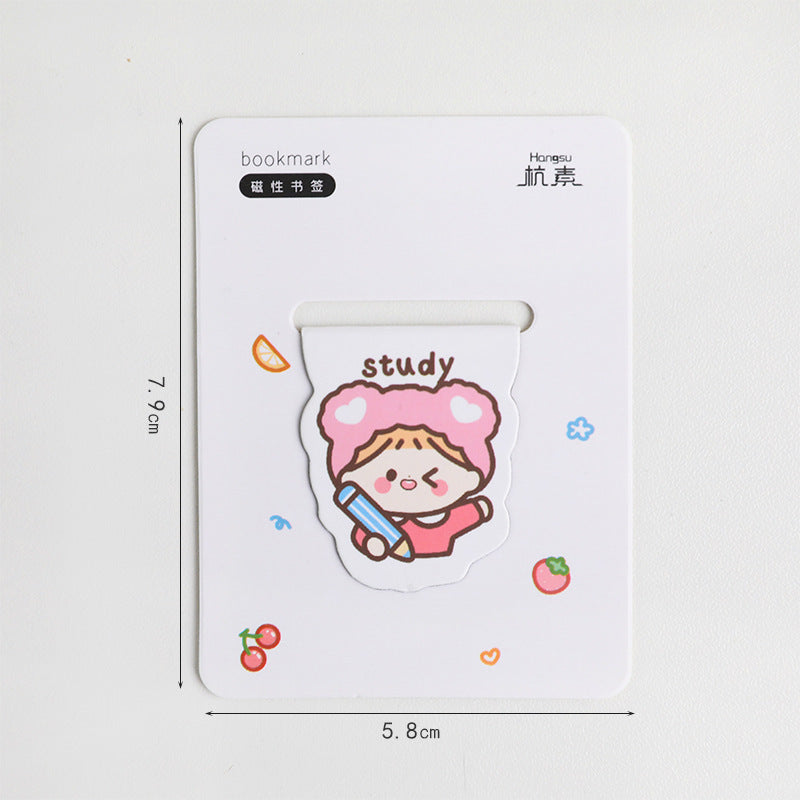 Kawaii Magnetic Bookmark - Cute Cartoon for Primary Students