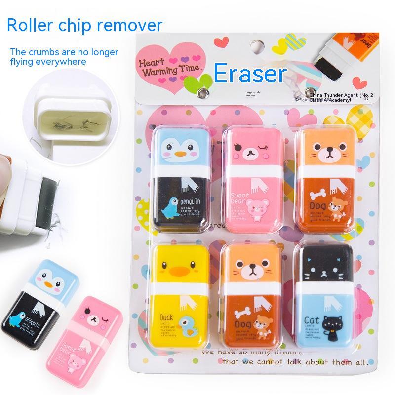 Kawaii Animal Roller Eraser Set