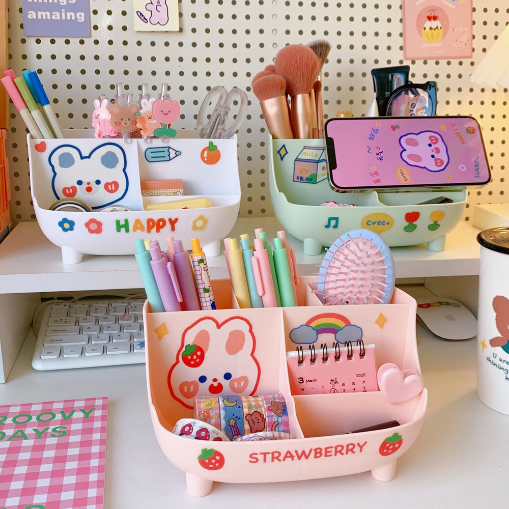 Cute Desktop Pen Holder Storage Box Stationery