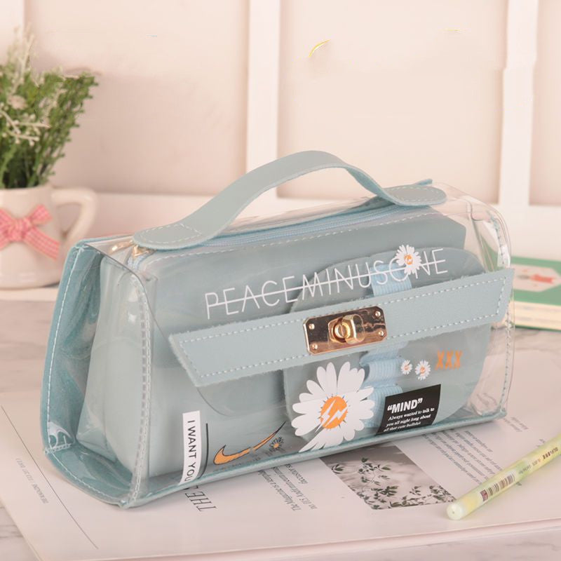 Kawaii Small Daisy Transparent Pencil Case