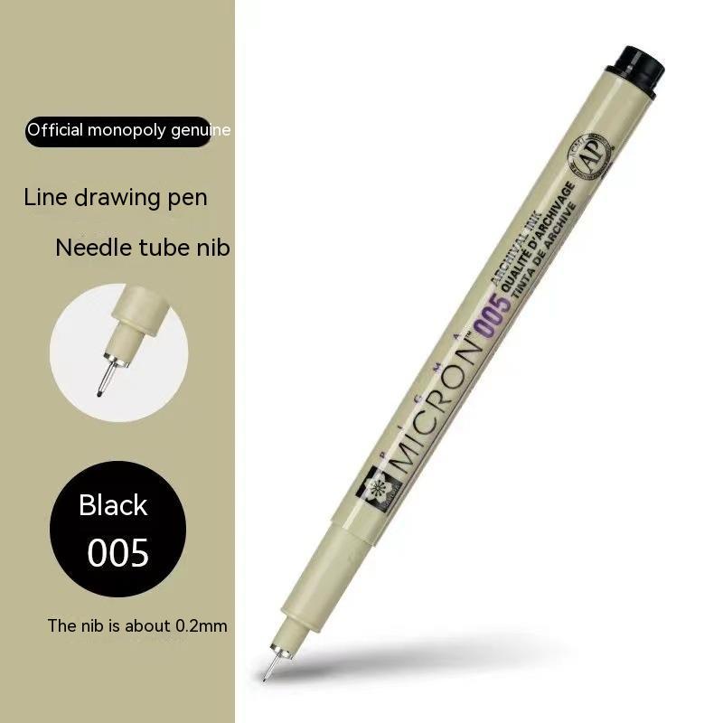 BIC Micron 005 line drawing pen with packaging on a beige background