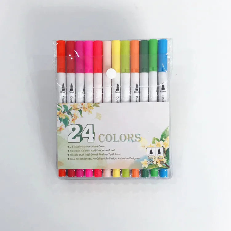 Set of 24 colours in clear packaging with floral design