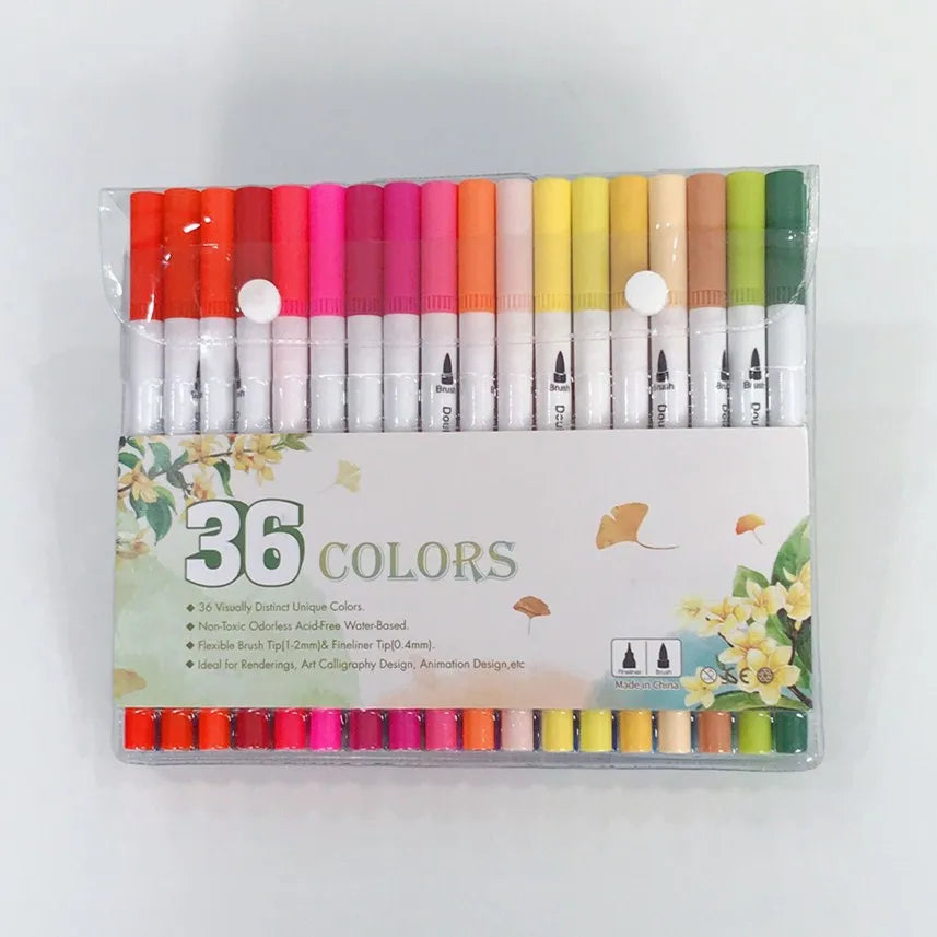 Set of 36 colours in clear floral packaging
